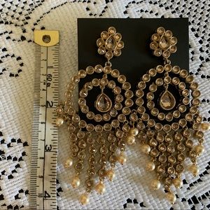 Antique and champagne crystal chandelier earrings